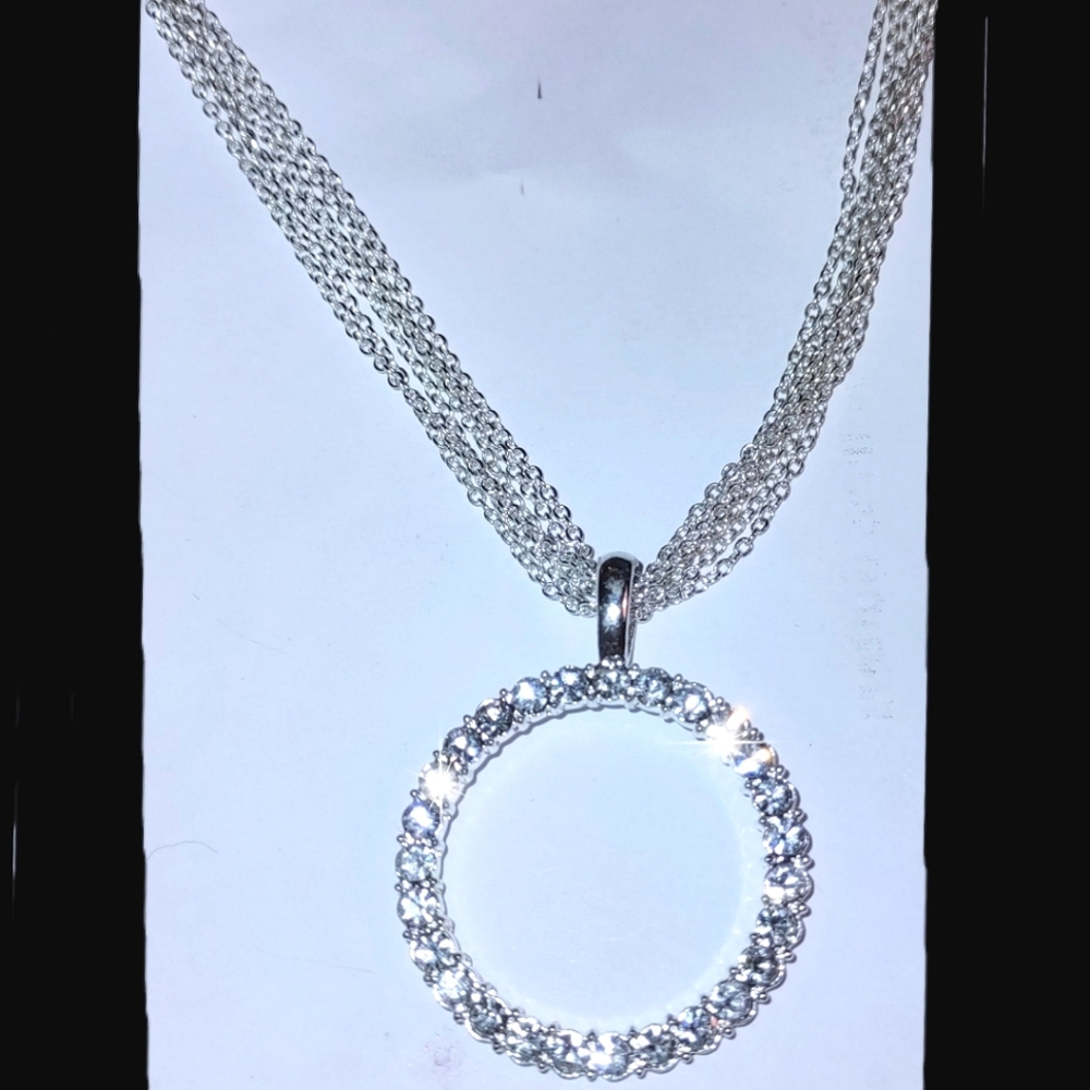 Circle of Sparkling Crystal Stones Pendant
